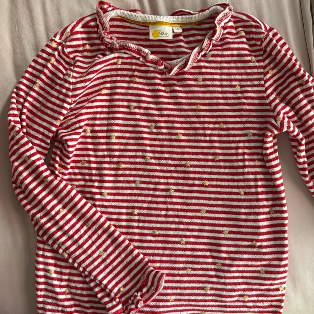 Boden  striped frill top